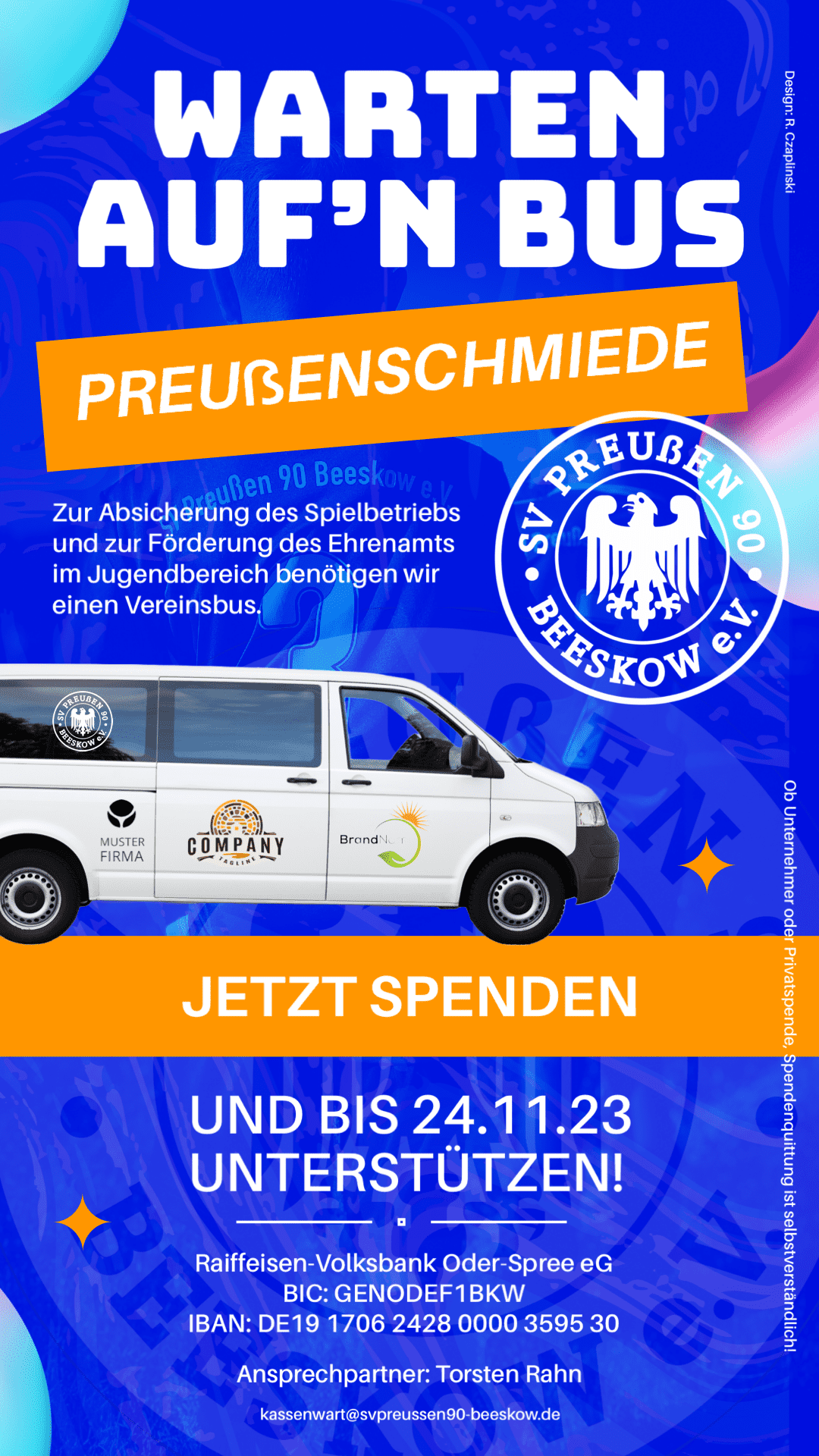 Spendenflyer Vereinsfahrzeug